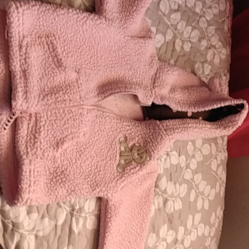 Pink bear sweater baby girls